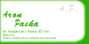 aron paska business card